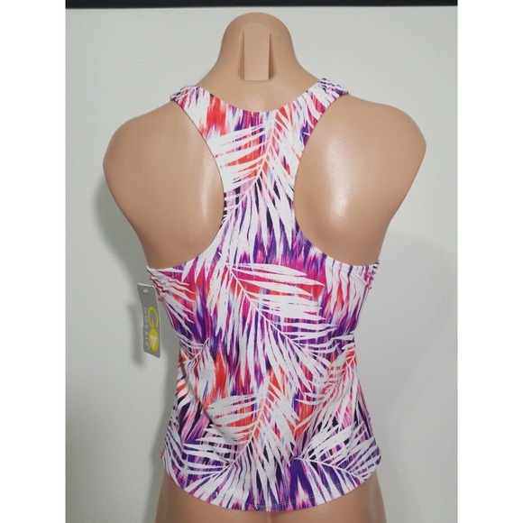 Go Gossip palm print racerback tankini top size S multi color - Picture 3 of 4